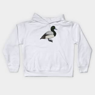 Drawing of a Greater Scaup Kids Hoodie